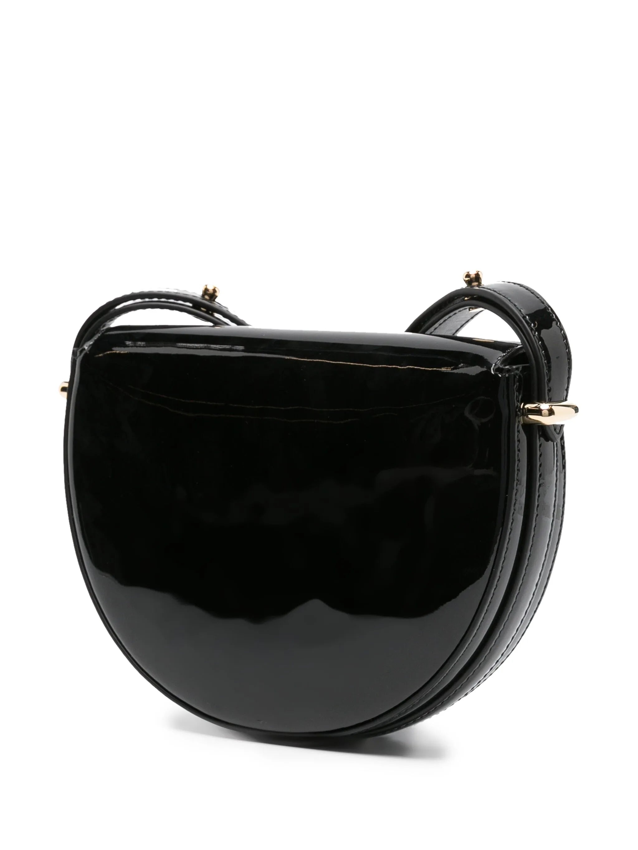 Triangle-logo Patent Leather Shoulder Bag - 5