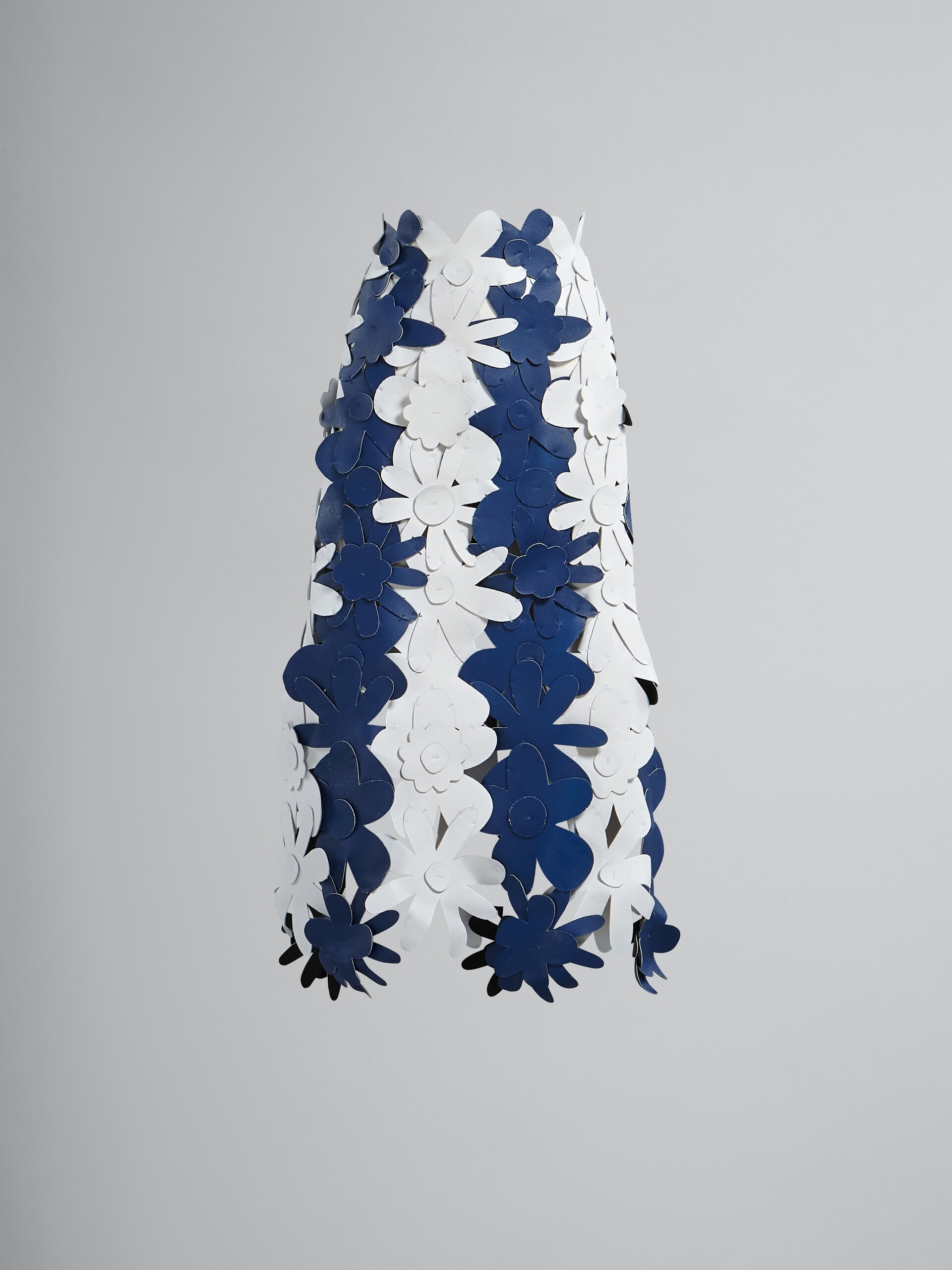 EMBROIDERED LEATHER FLOWERS MAXI SKIRT - 1