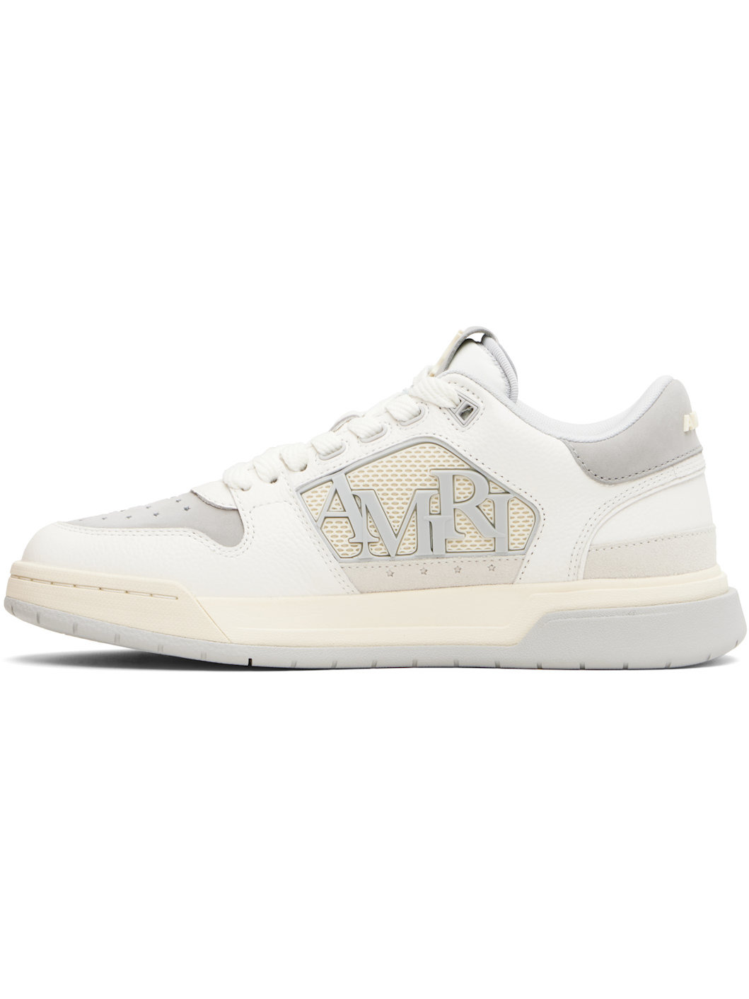 White & Gray Classic Low Sneakers - 3