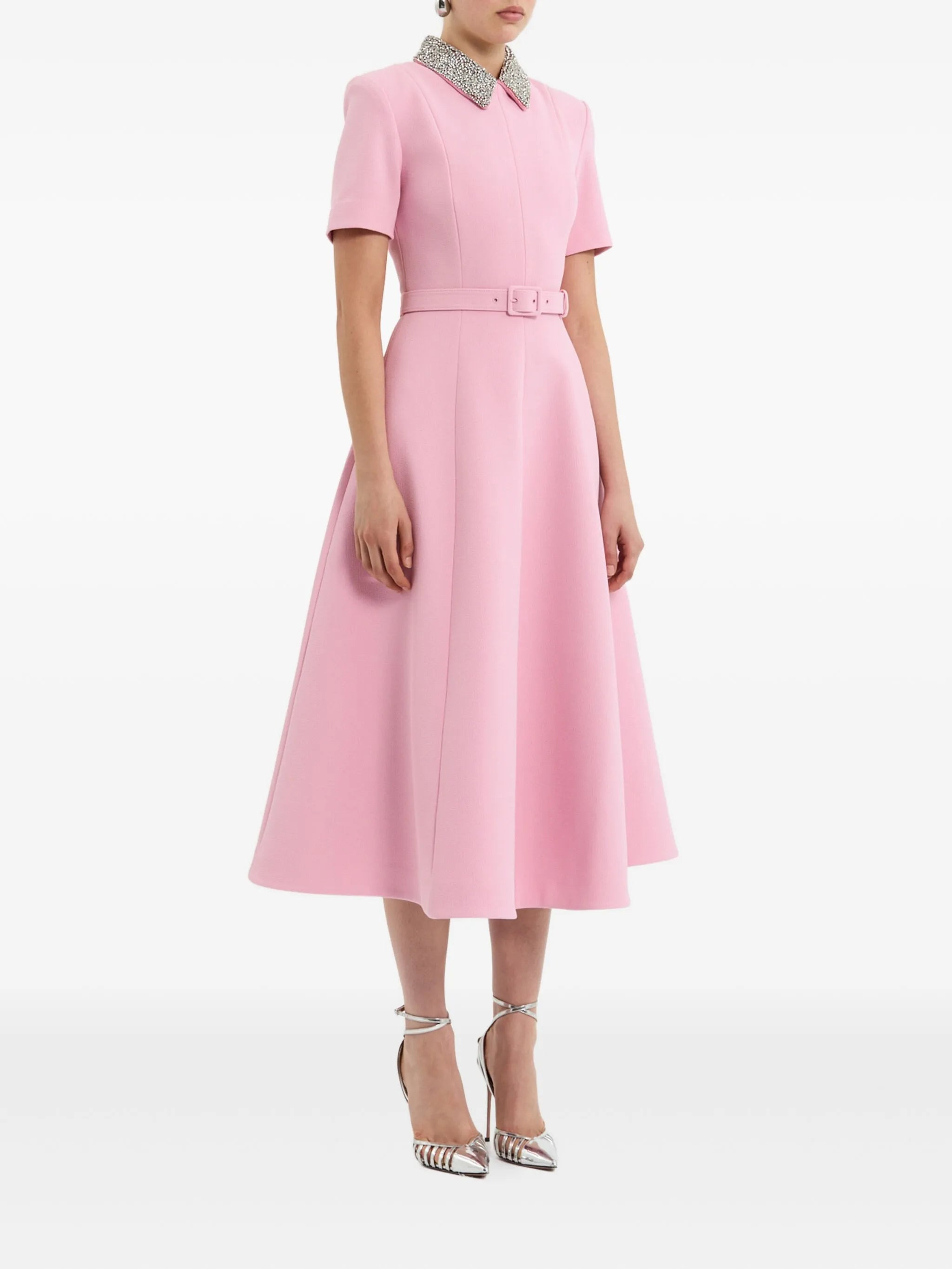 Rebecca Vallance Embellished-collar Belted Dress - 3