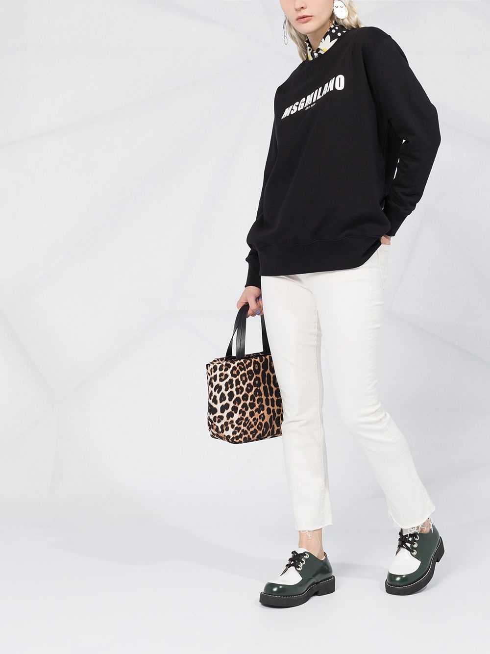 logo print crew neck sweatshirt - 2