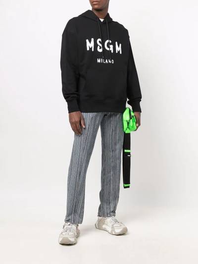 MSGM logo print hoodie outlook