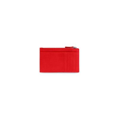 BALENCIAGA Men's Cash Large Long Coin And Card Holder  in Red outlook