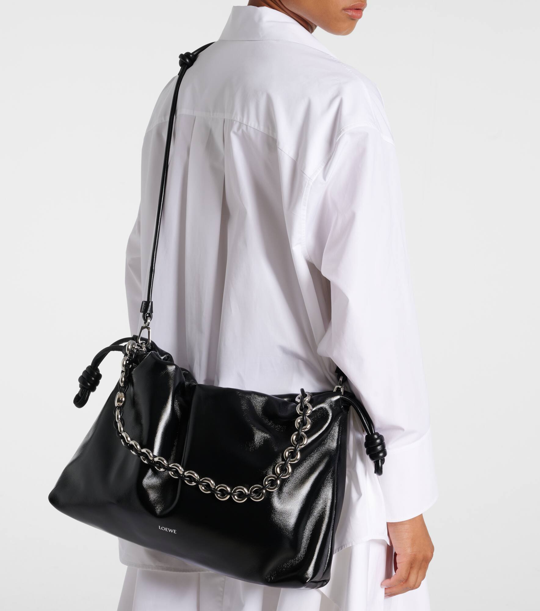Flamenco Large leather shoulder bag - 7
