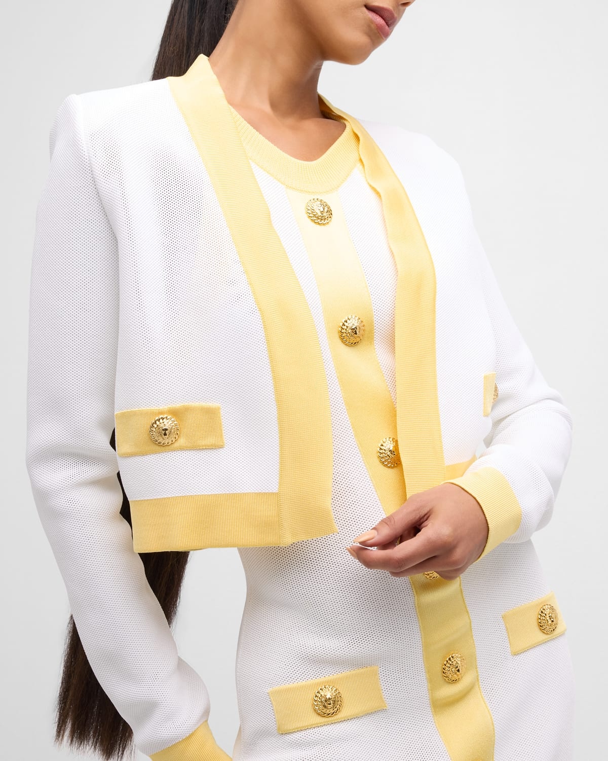 2-Pocket Crop Knit Open Jacket - 7