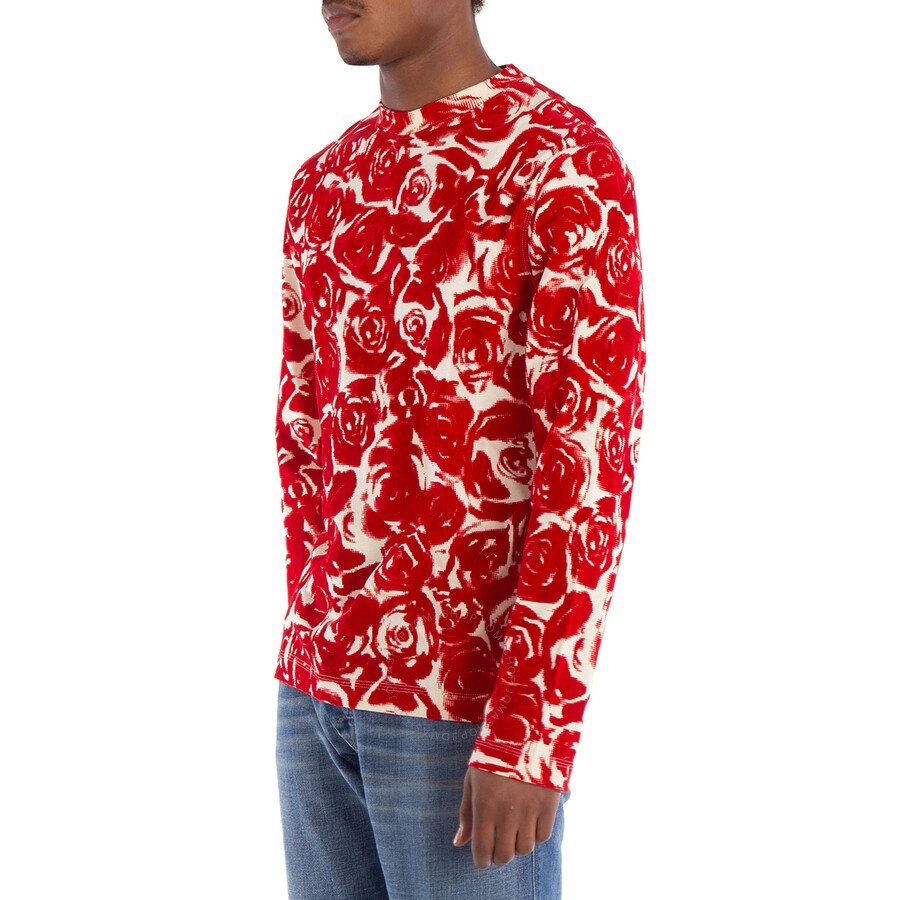 Burberry Rose-Print Long Sleeve Cotton Top - 2