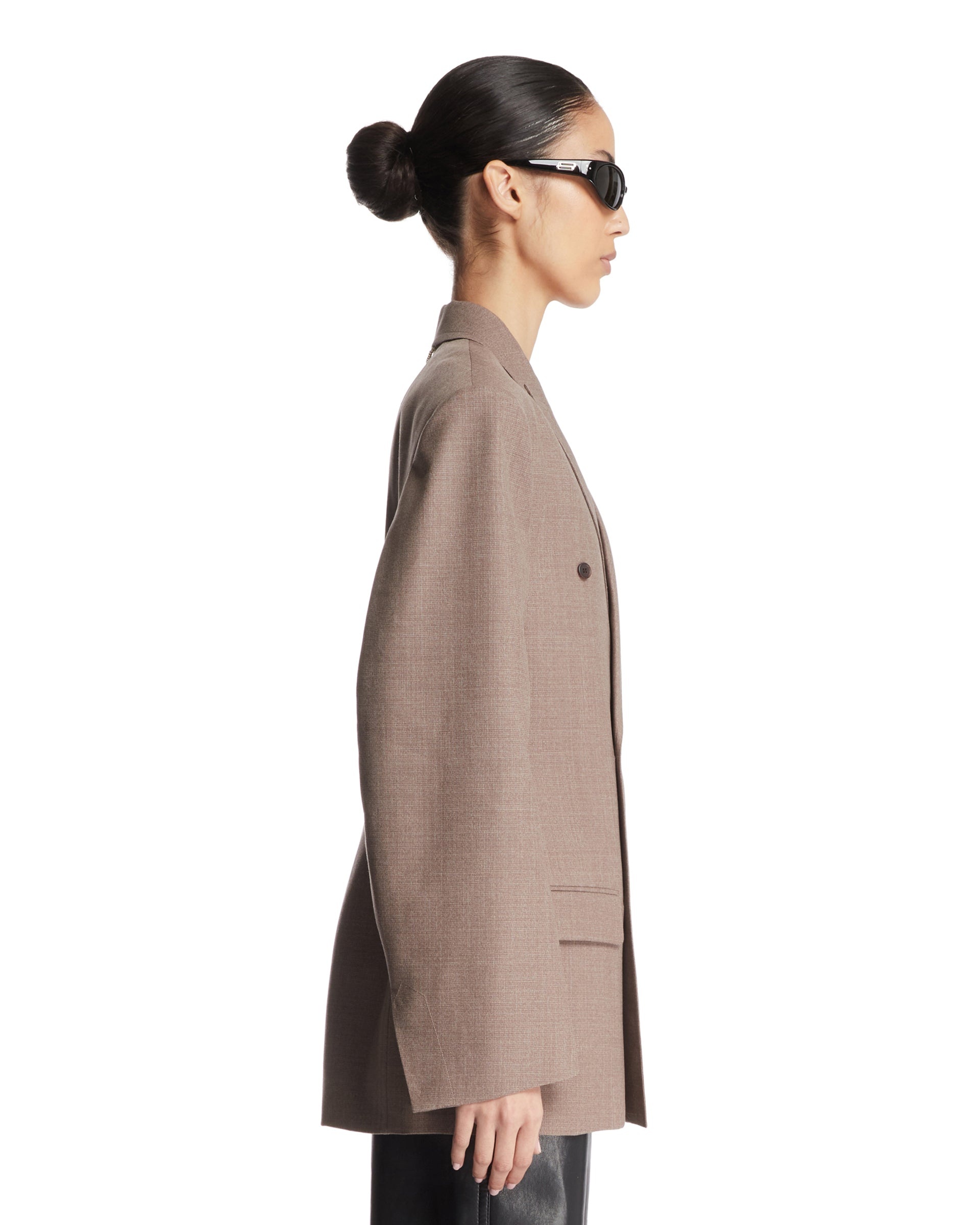Brown Double-Breasted Blazer - 5