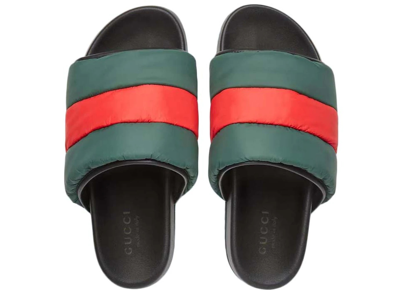Gucci Padded Web Slide Red Green - 2