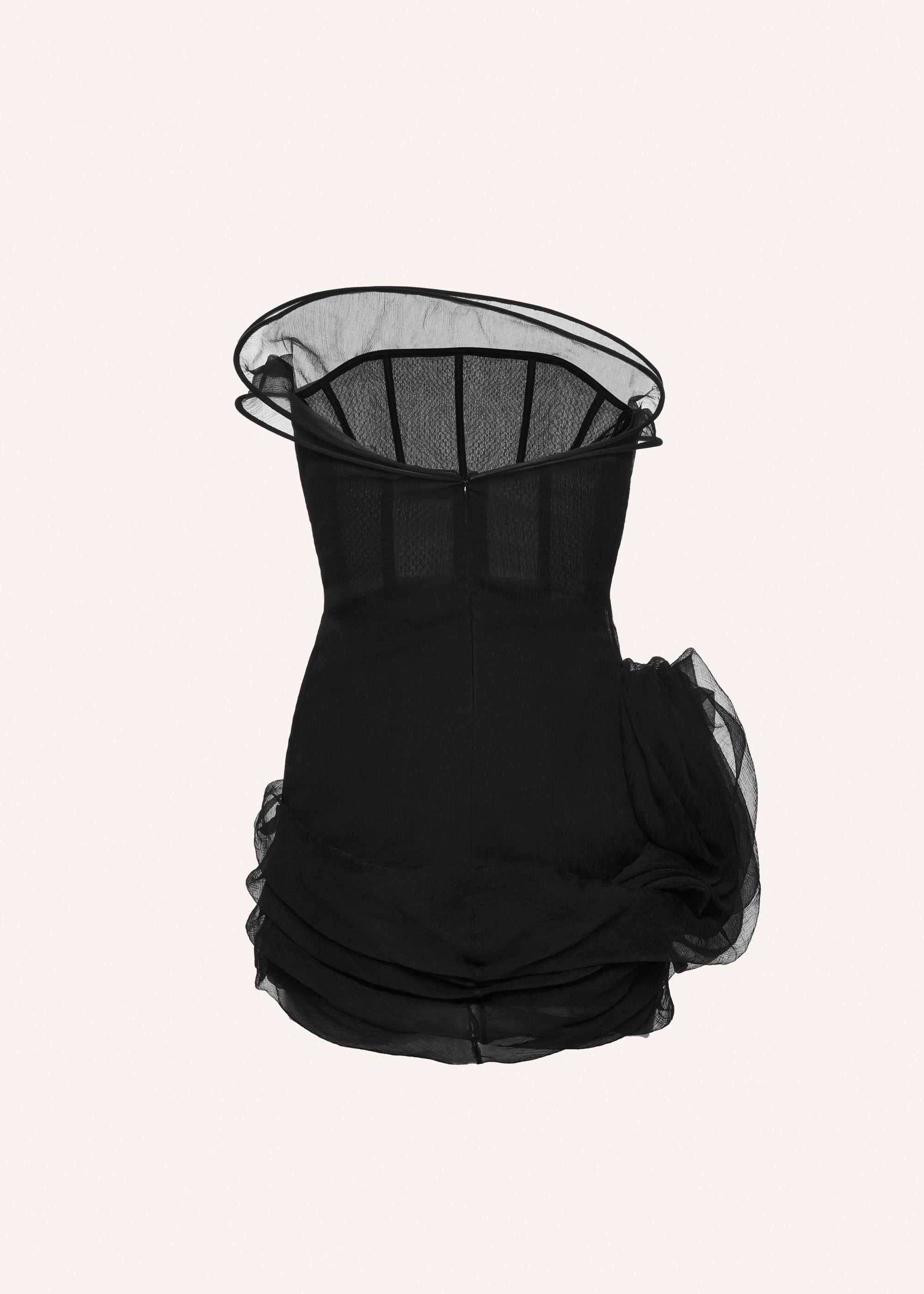 Tulle corset mini dress in black - 2