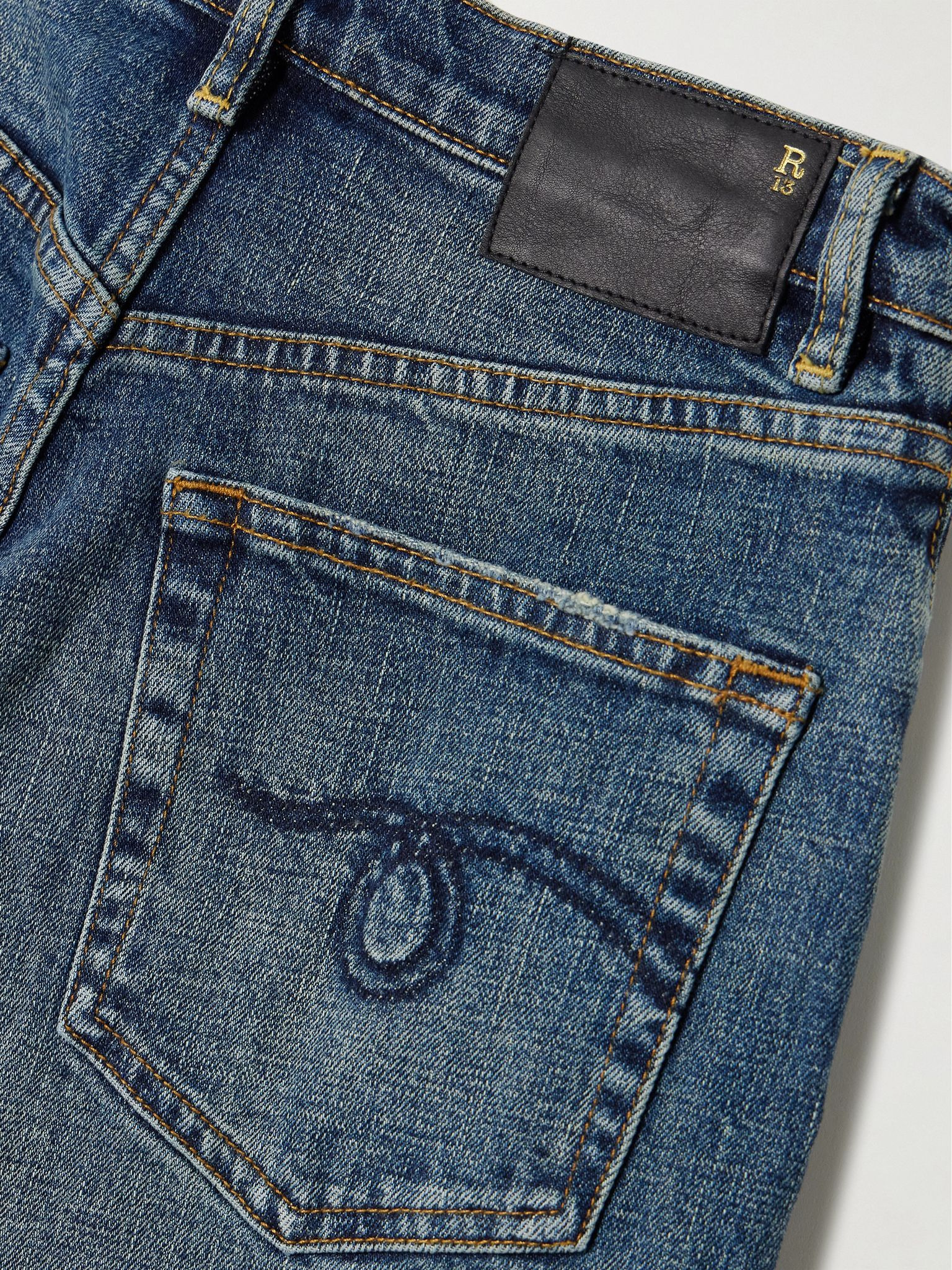 Charlotte distressed high-rise bootcut jeans Dark denim - 6