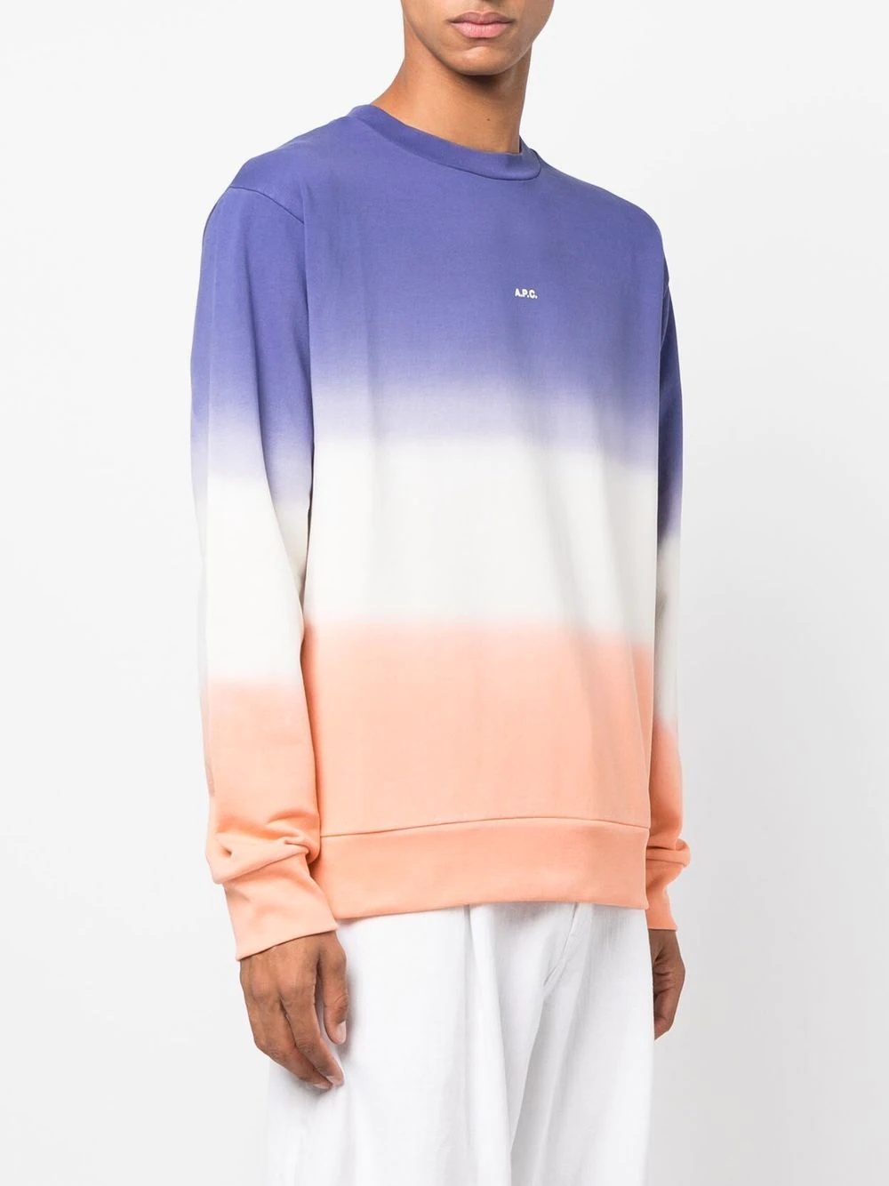 ombre-effect striped sweatshirt - 3