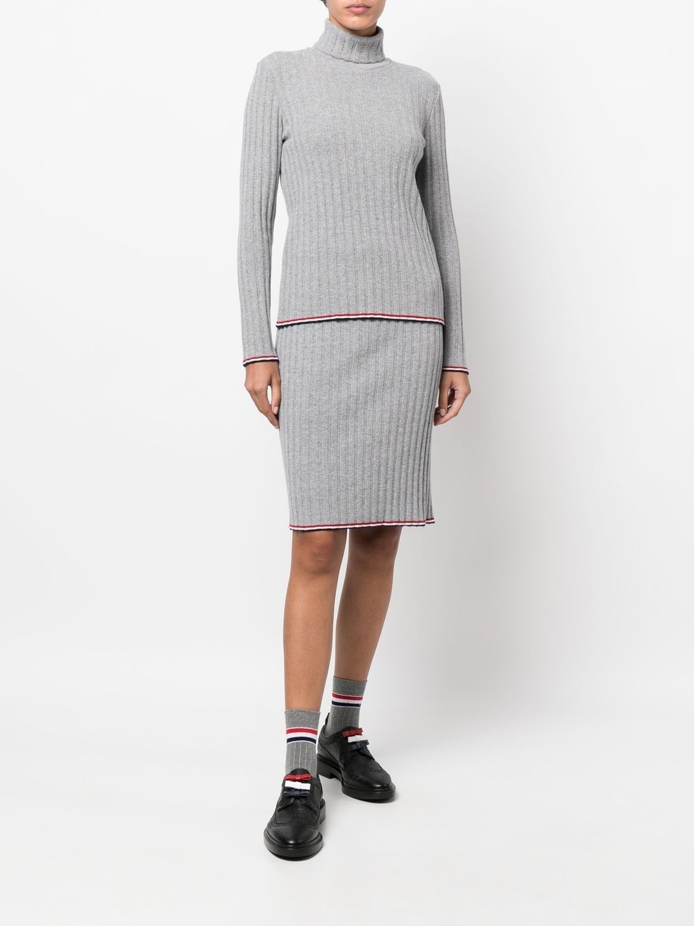 ribbed-knit cashmere pencil skirt - 2
