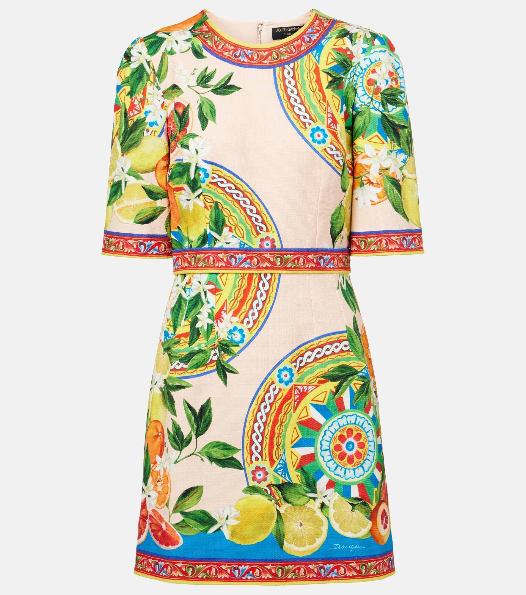 Printed cotton-blend minidress - 1