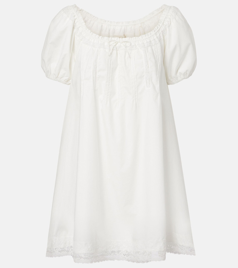 Galle lace-trimmed cotton minidress 1
