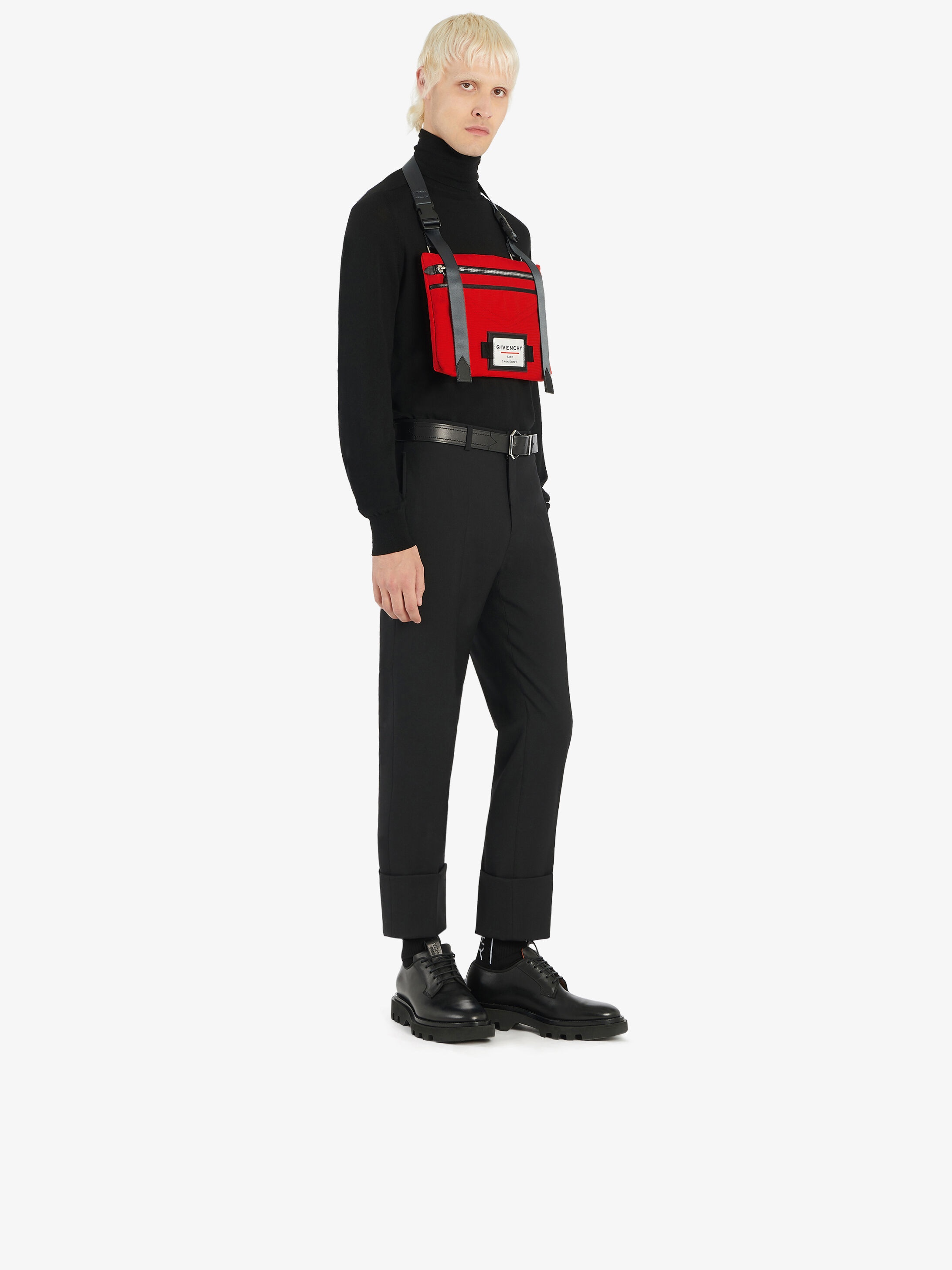 GIVENCHY DOWNTOWN flat cross body bag in nylon 2