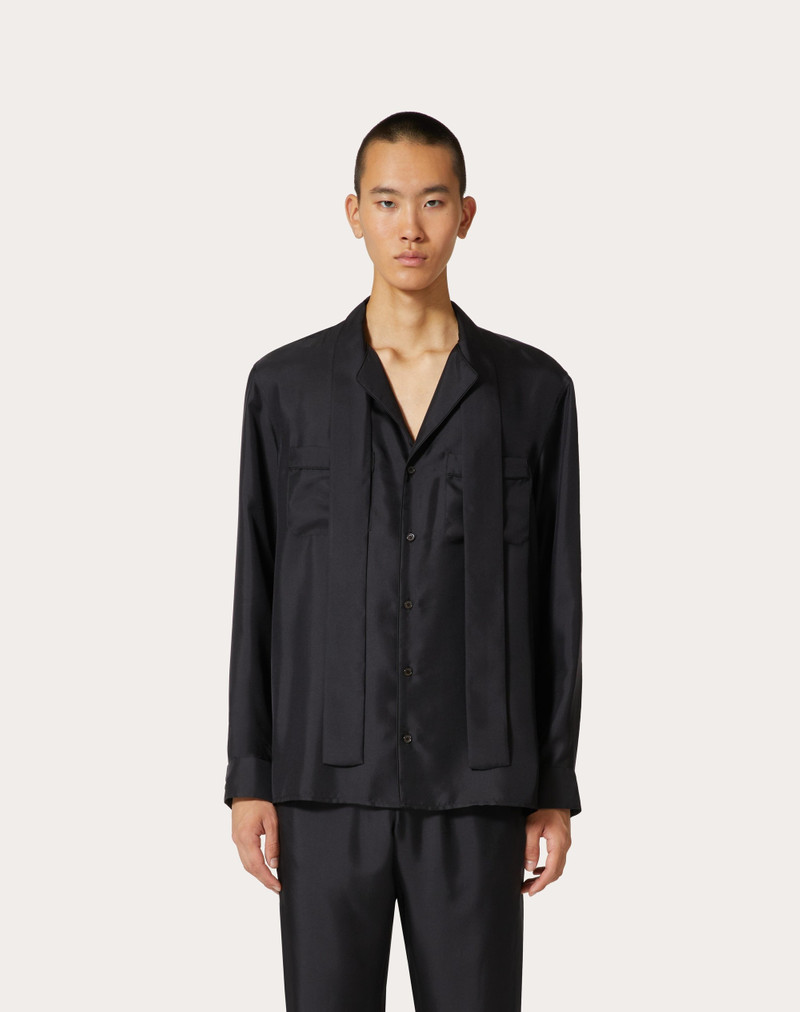 SILK PAJAMA SHIRT WITH SCARF COLLAR 3