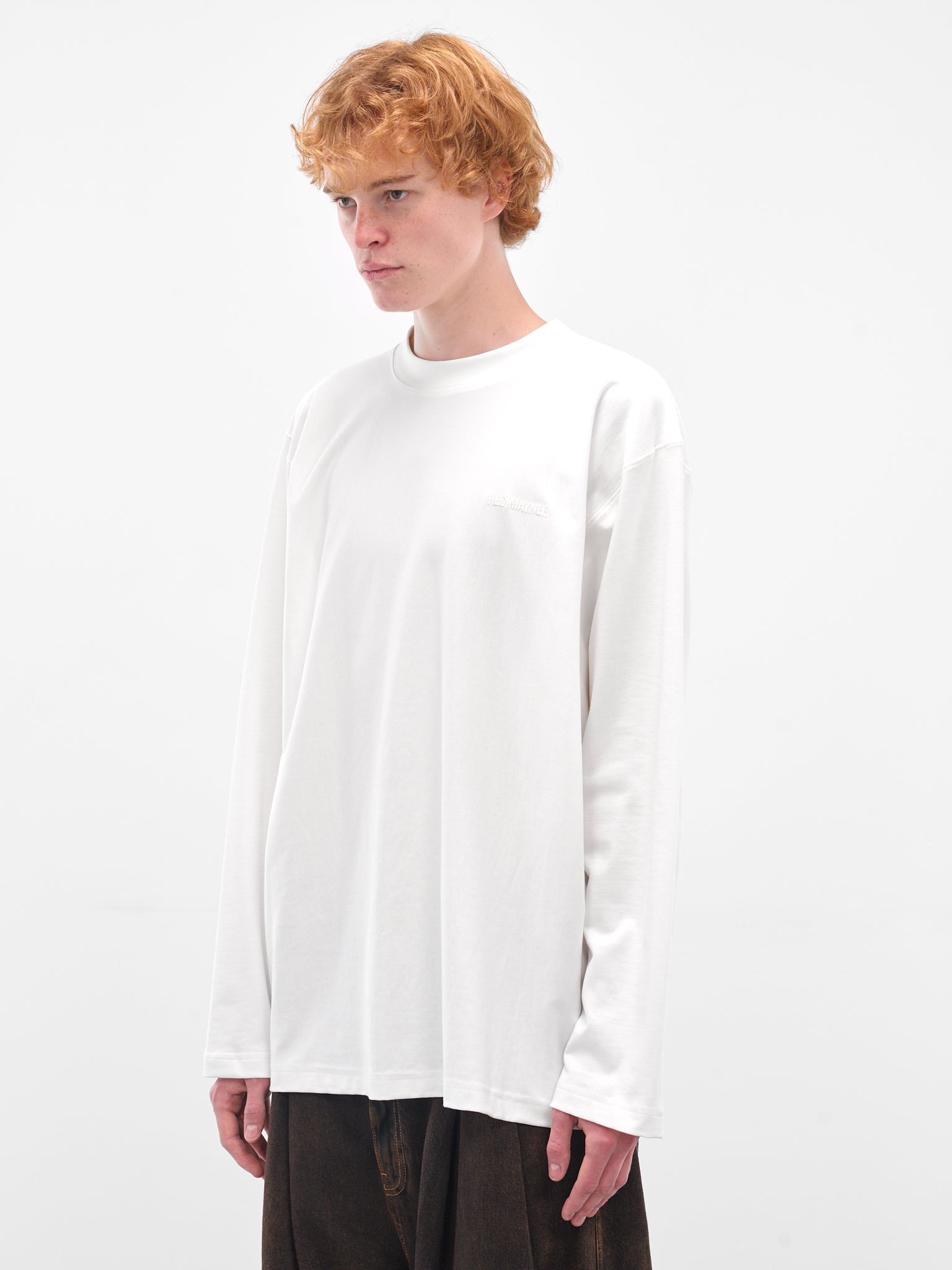 White Oversized Embroidered Long Sleeve - 2