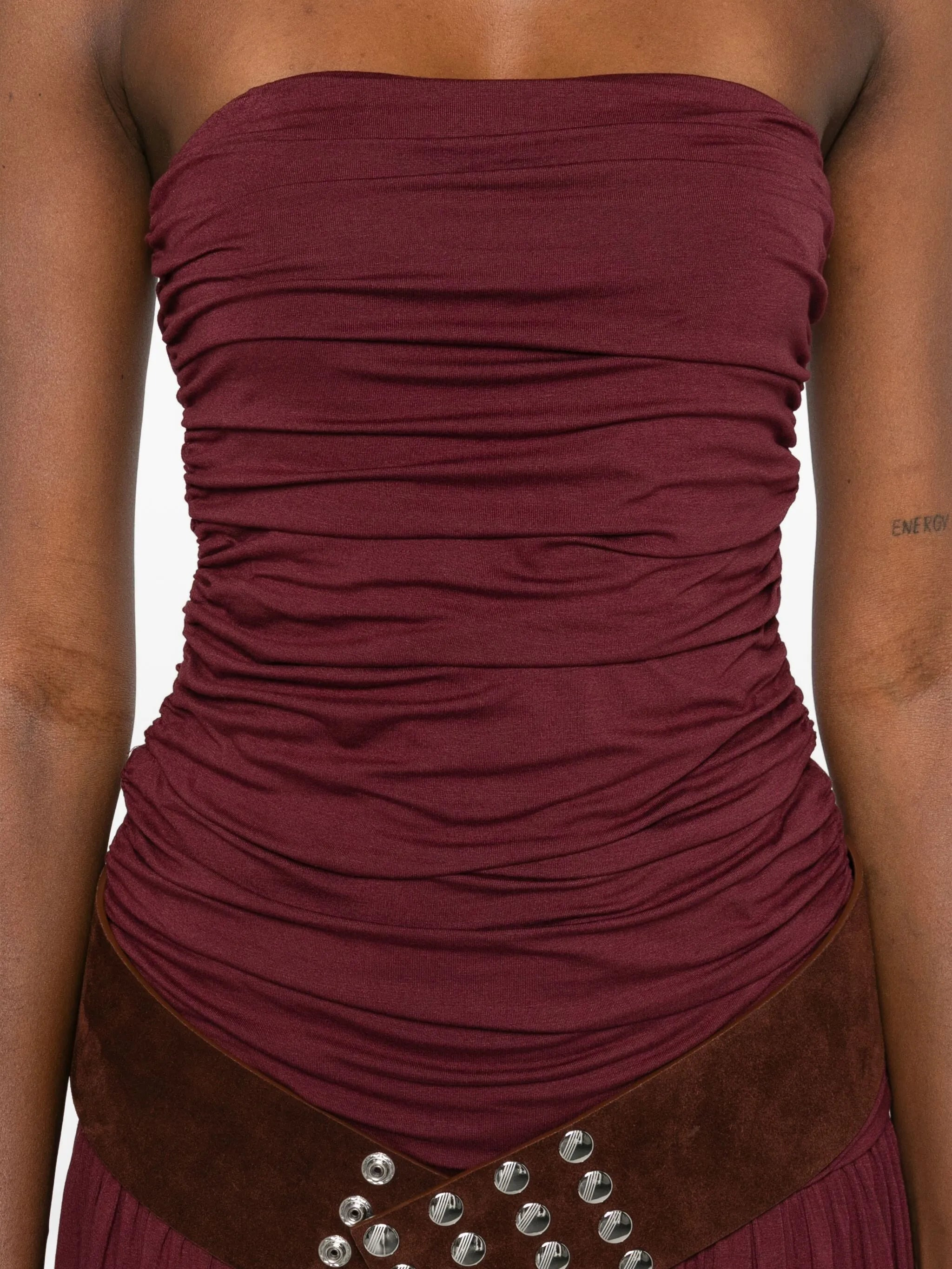 Gimaguas Fortuna Strapless Gathered Midi Dress - 5