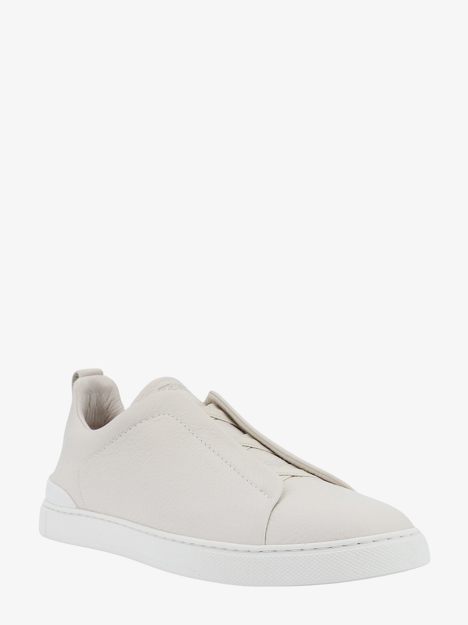Zegna Men Triple Stitch Leather Sneakers - 2