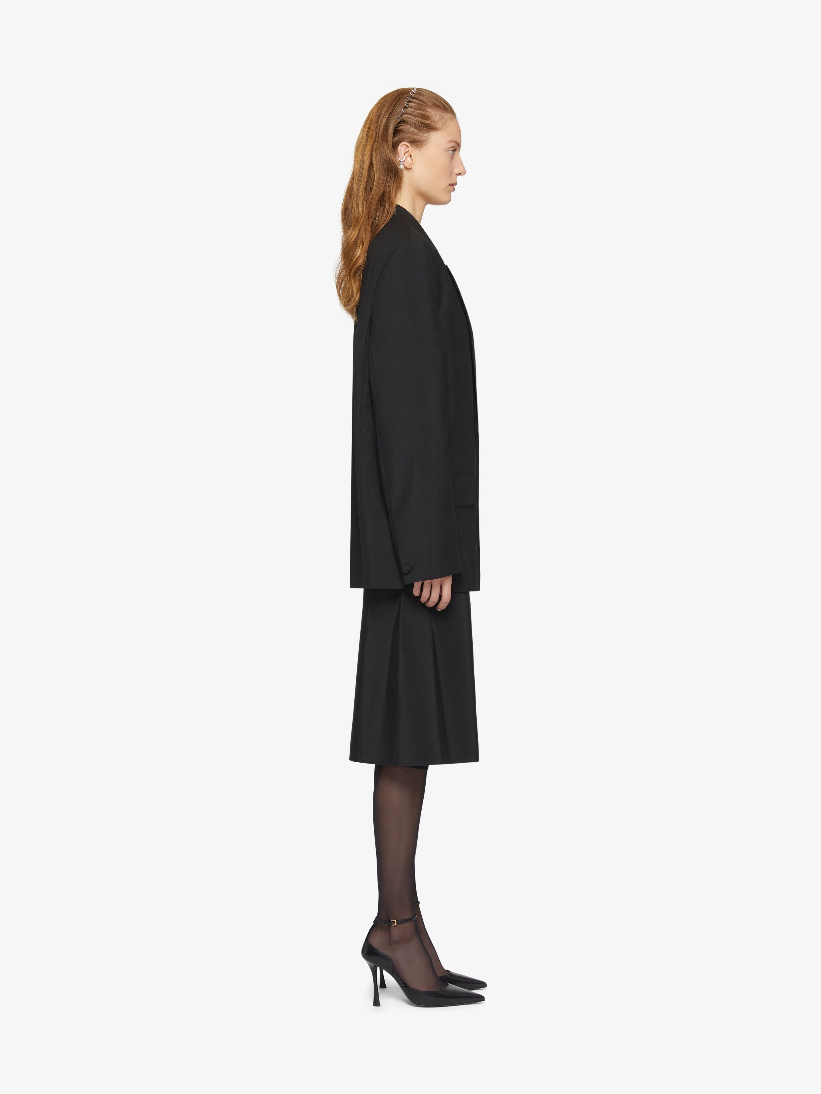OVERSIZED DOUBLE BREASTED JACKET IN WOOL AND MOHAIR - 3