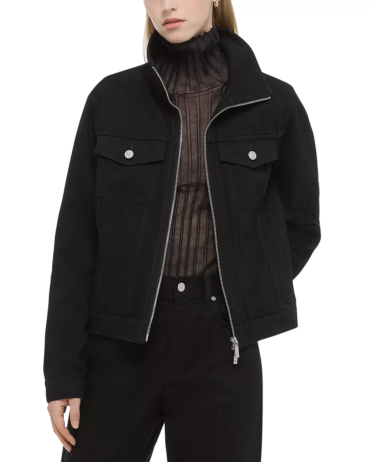 Funnel Neck Trucker Jacket - 1