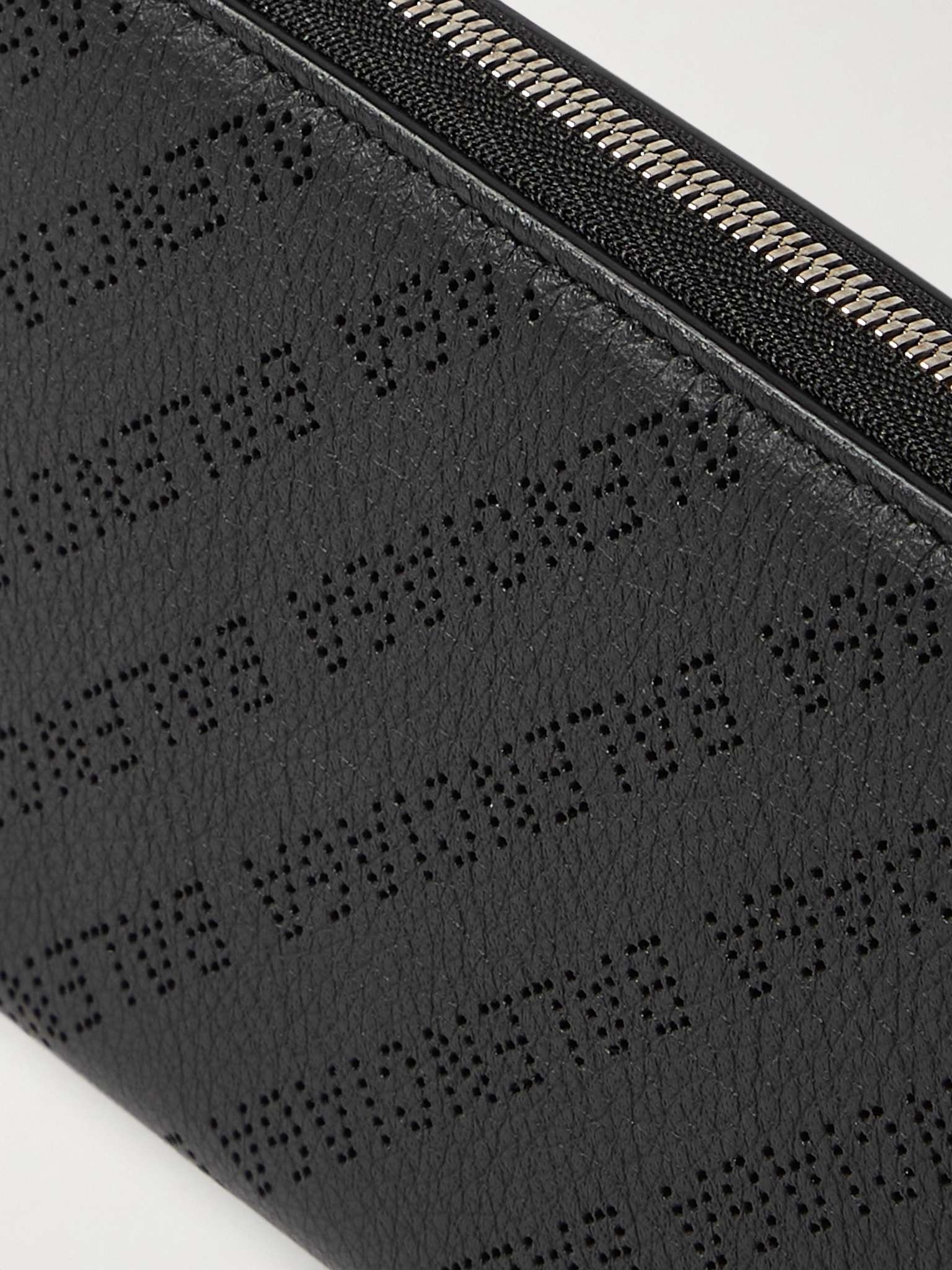 Logo-Perforated Full-Grain Leather Zip-Around Wallet - 4