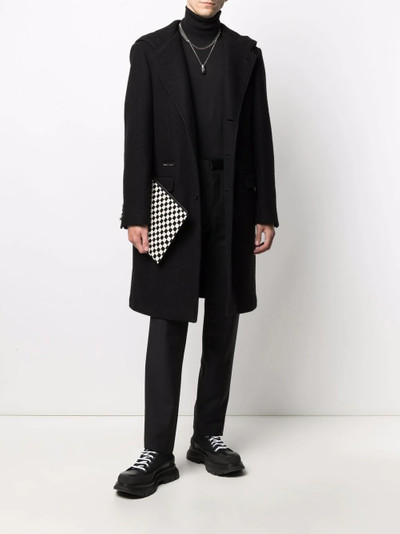 PHILIPP PLEIN logo-patch mid-length coat outlook