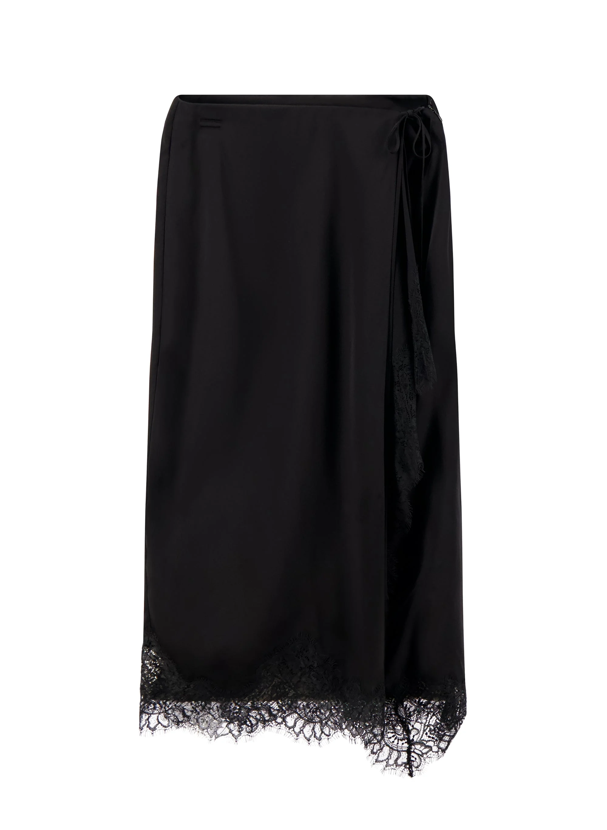 Bree Satin and Lace Midi Skirt - 1