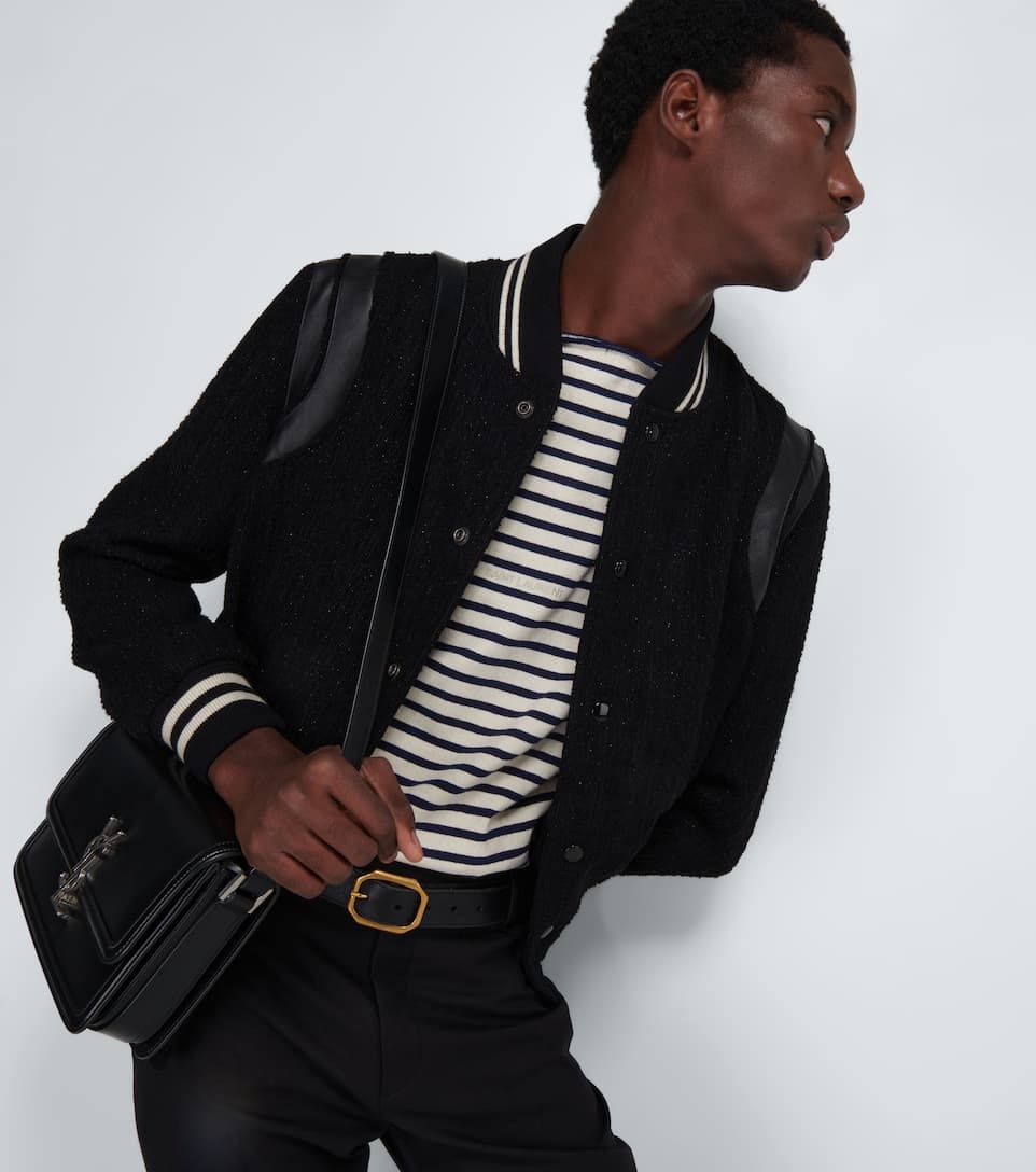SAINT LAURENT Teddy wool-blend varsity jacket | mytheresa