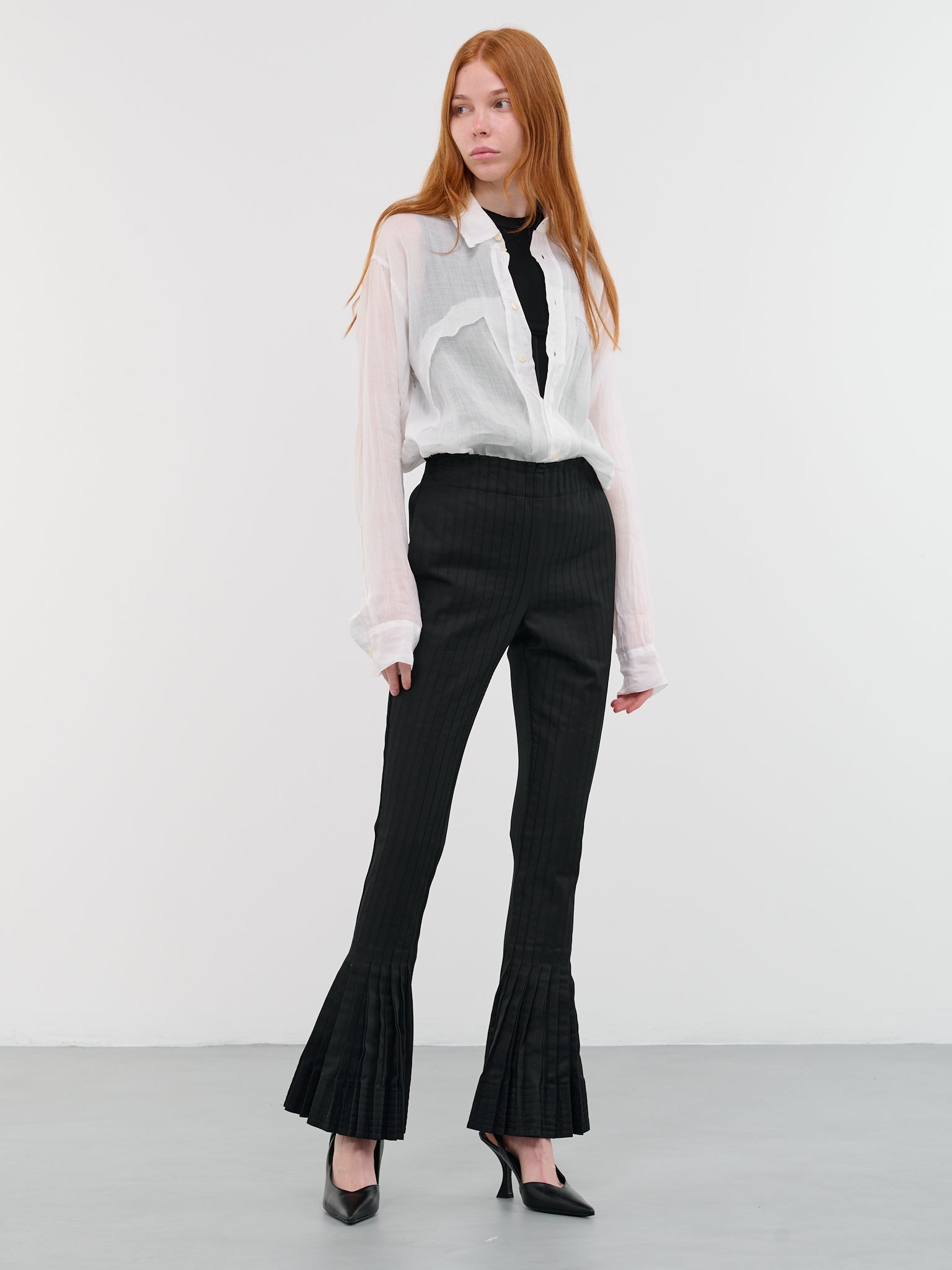 Flared Pleated Trousers - 6