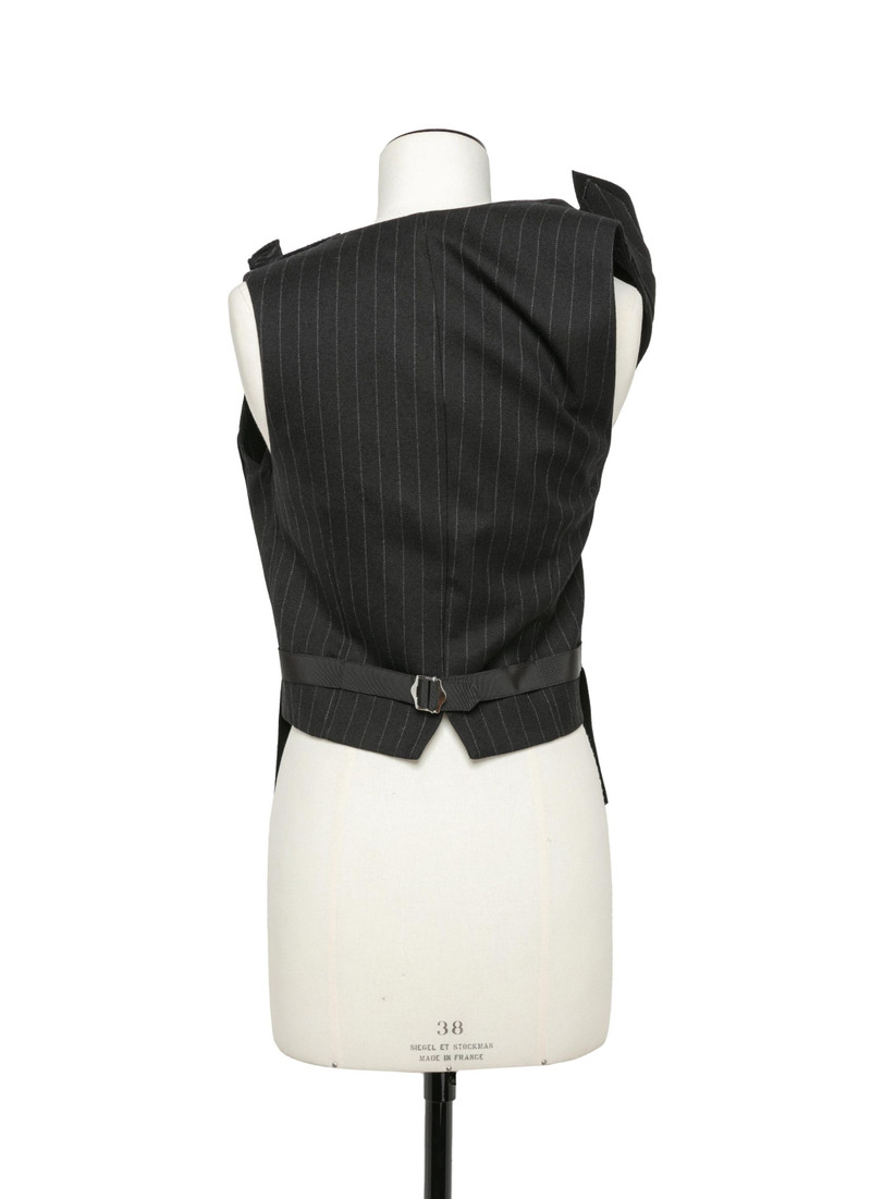 Chalk Stripe x Wool Melton Vest 4