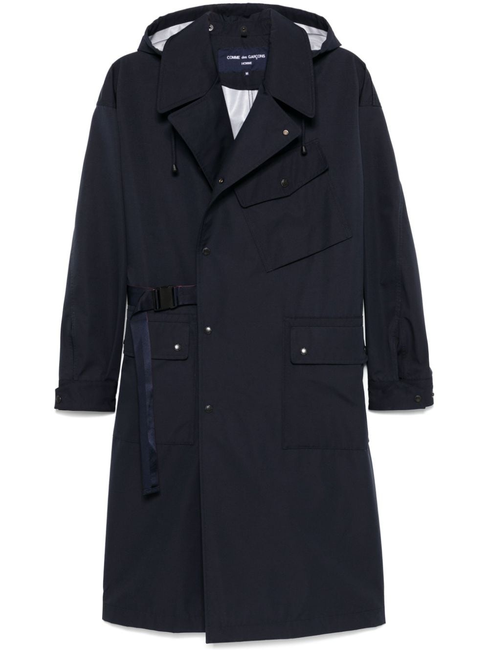 hooded trench coat - 1