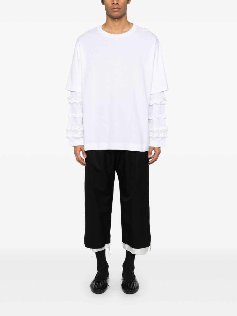 ruffled long -sleeve T-shirt - 2
