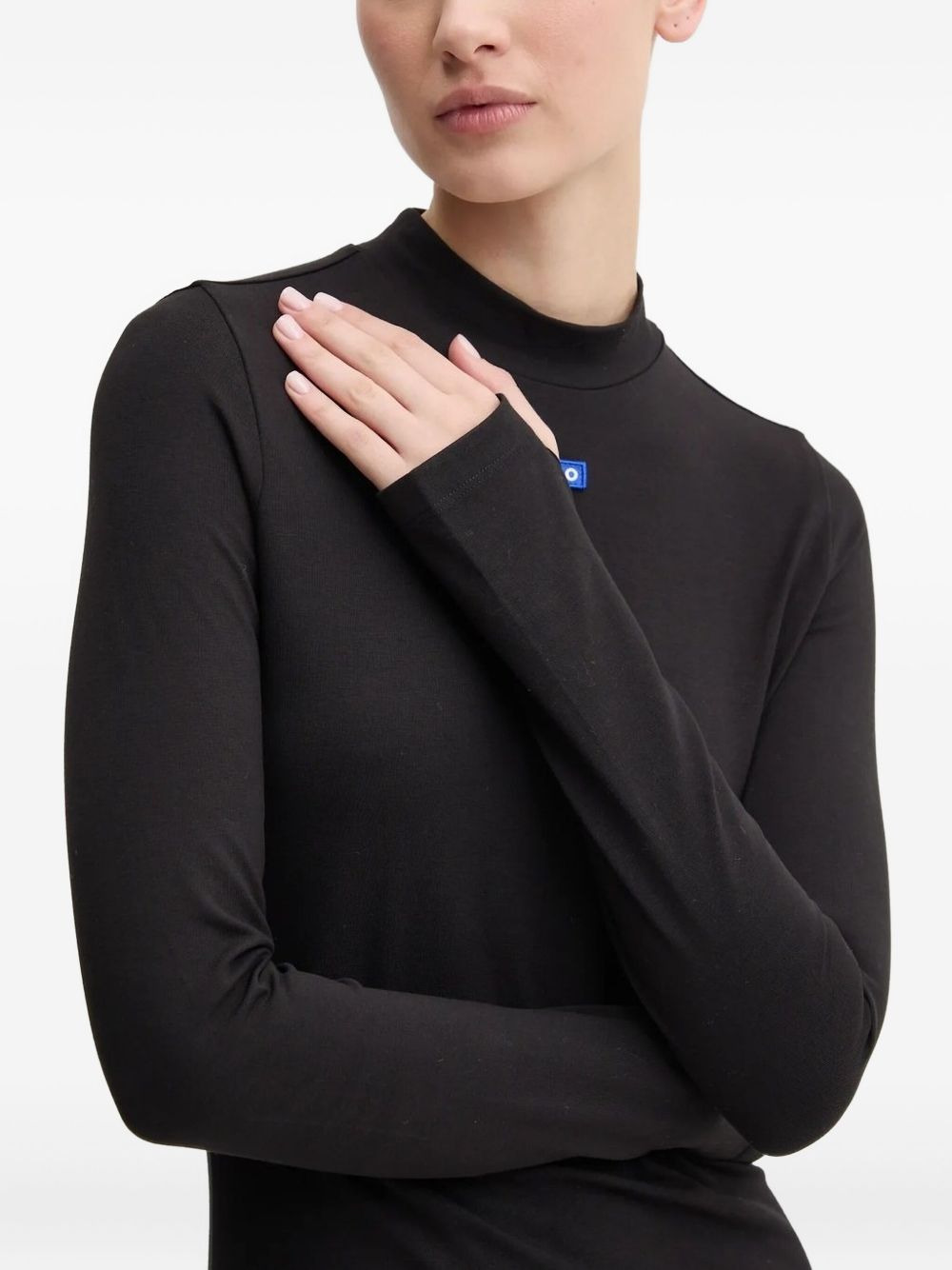 high-neck long-sleeve dress - 3
