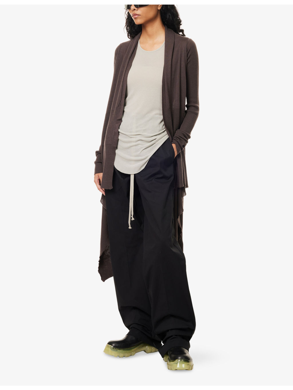 Wrap Draped Wool Cardigan - 2