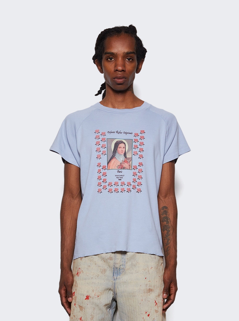 Marche De Roses Raglan T-Shirt Sky Blue - 3