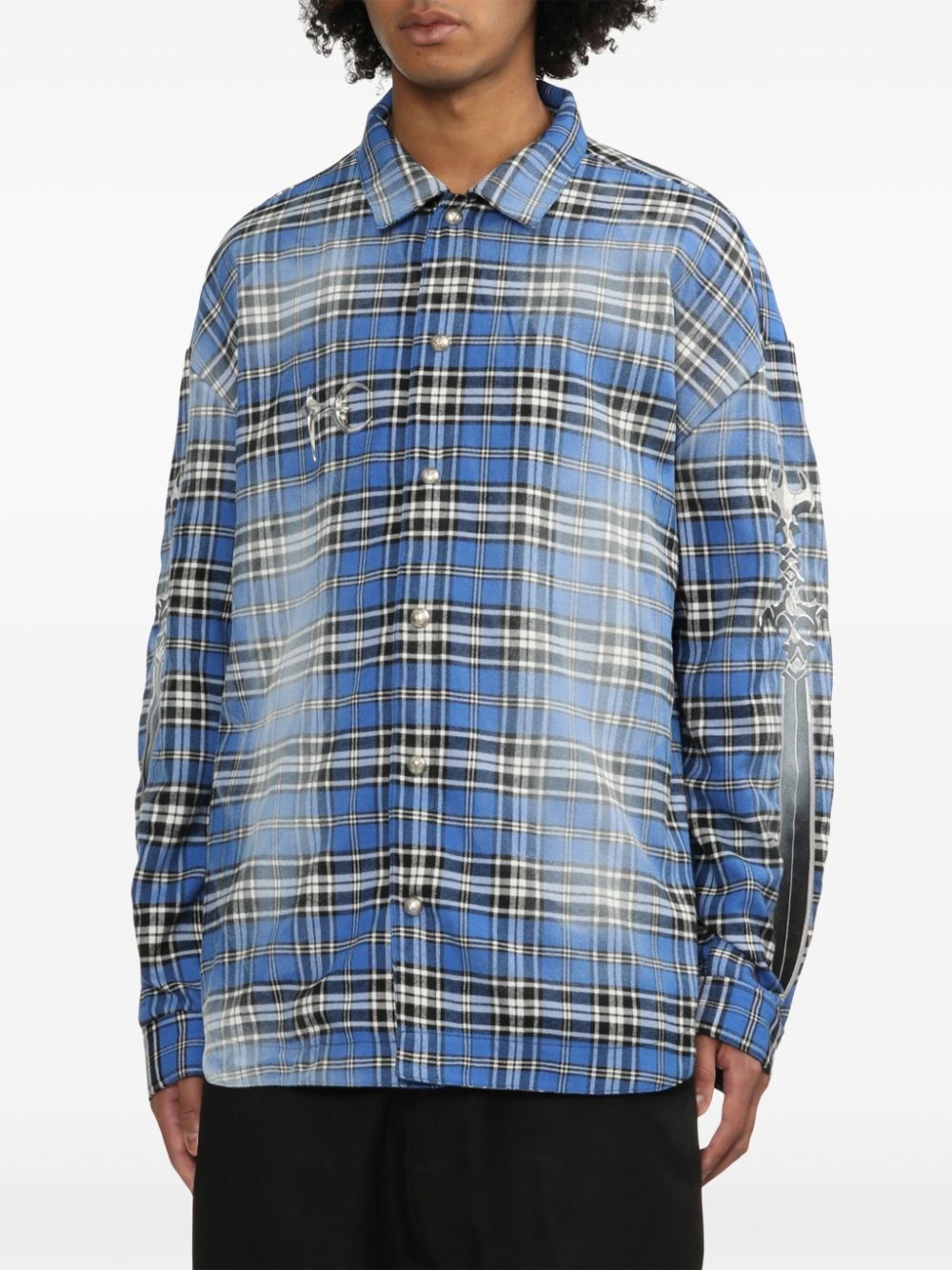 check-pattern shirt - 3