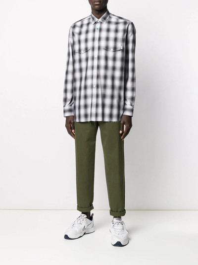 Golden Goose collar embellished checked shirt outlook