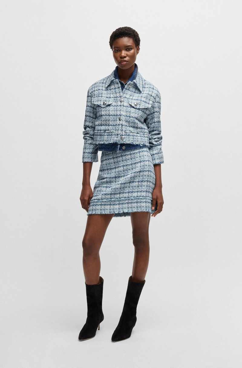 BOSS CROPPED TWEED JACKET WITH METALLIC BUTTONS outlook