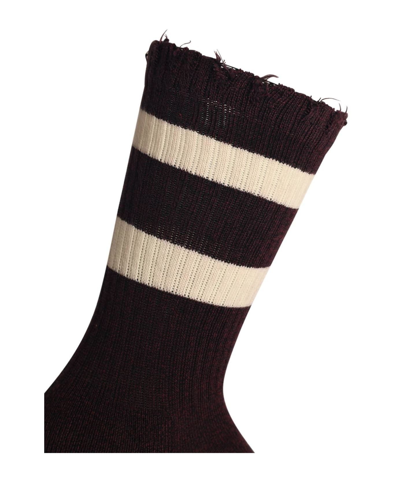 Burgundy Cotton Socks - 3