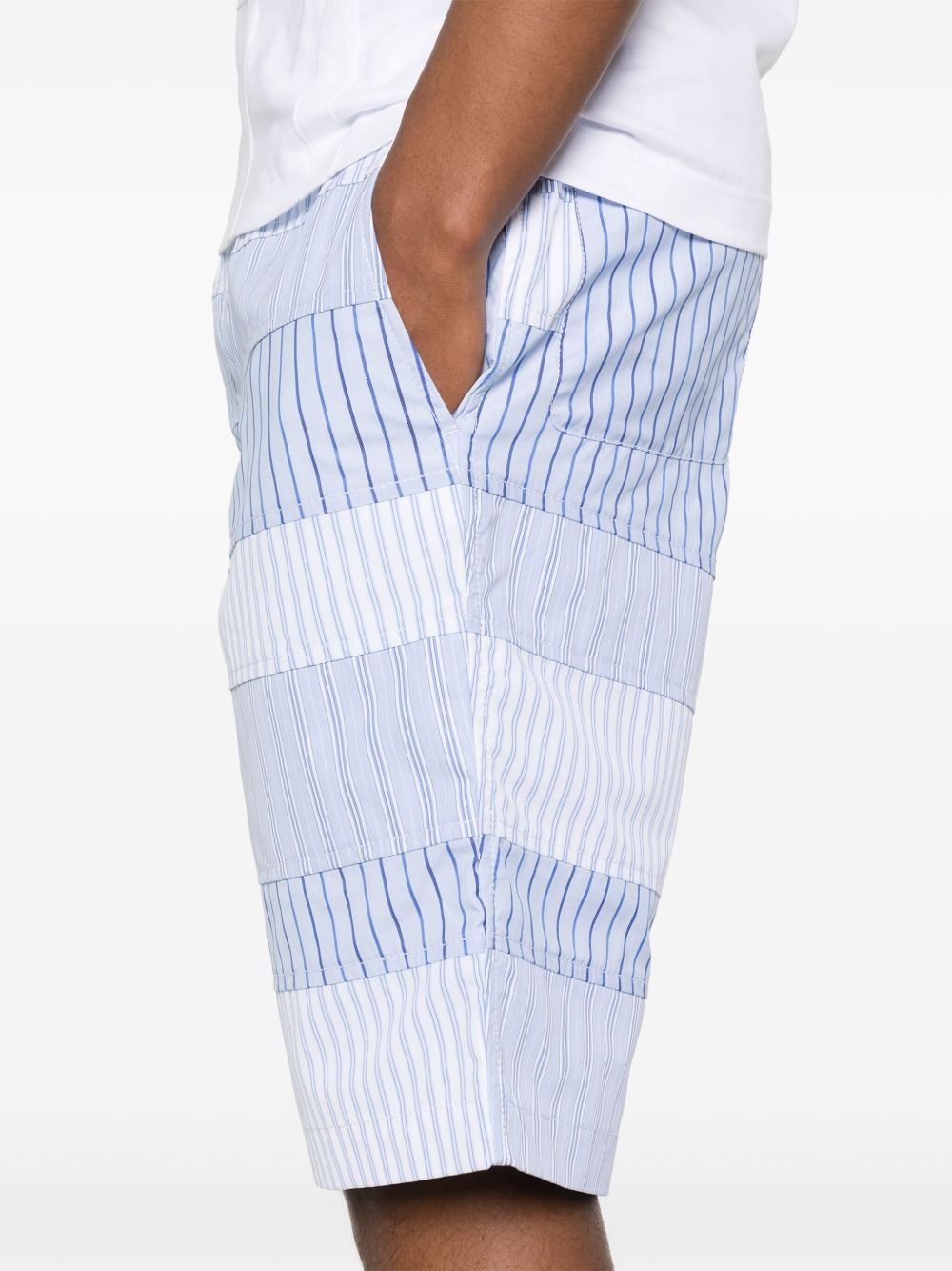 layered striped shorts - 5