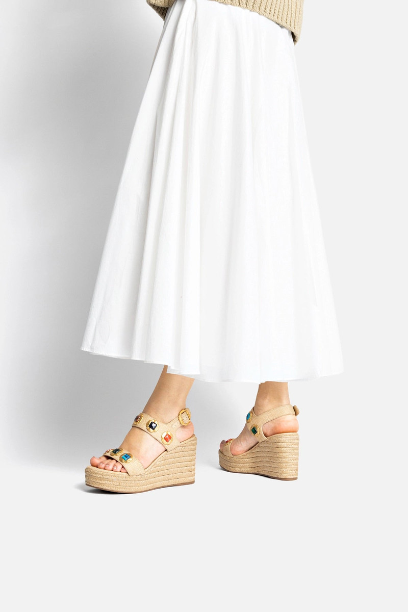 Milan Gioiello Espadrille In Beige Raffia 5