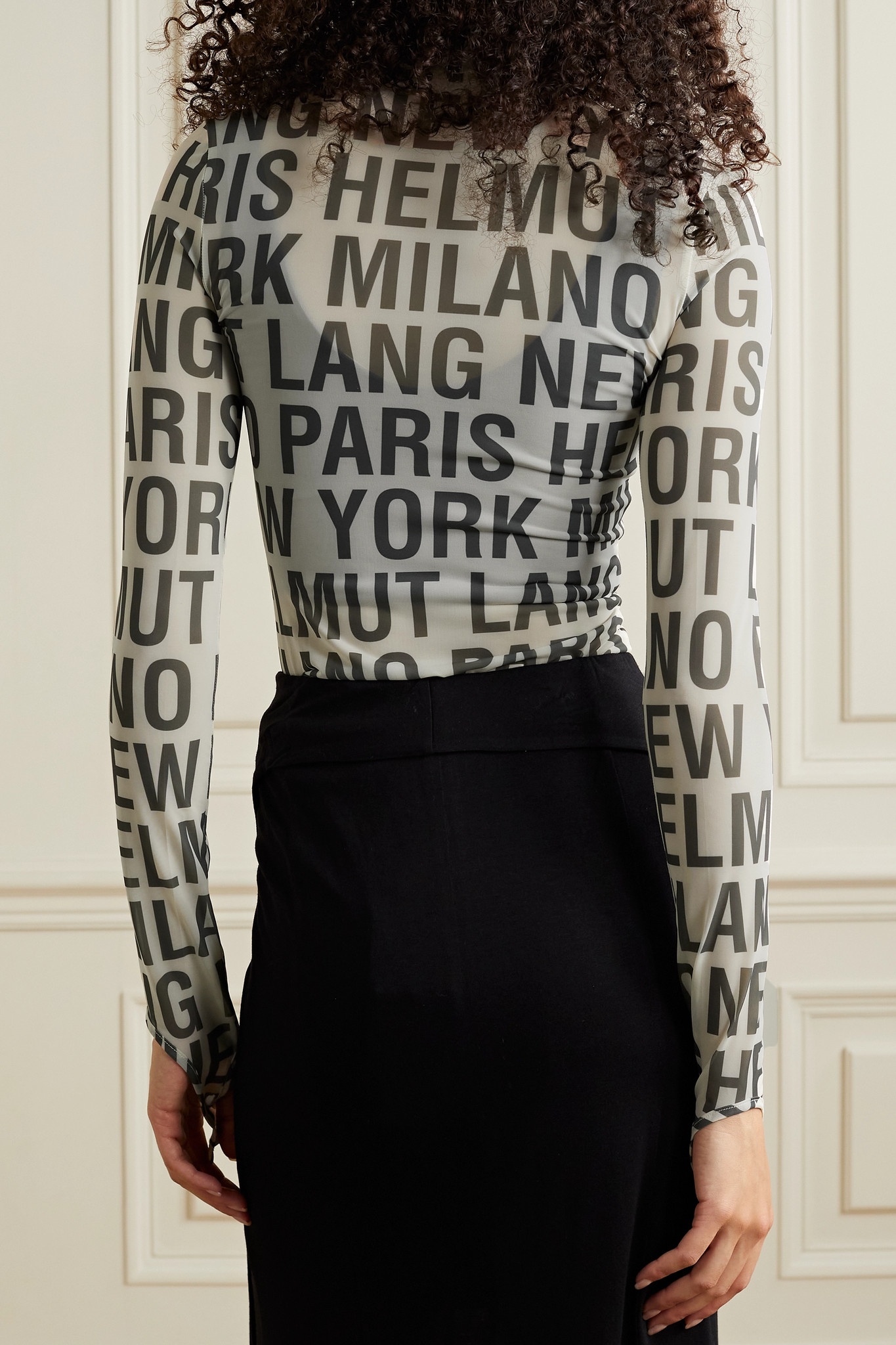 Logo-print stretch-mesh top - 4