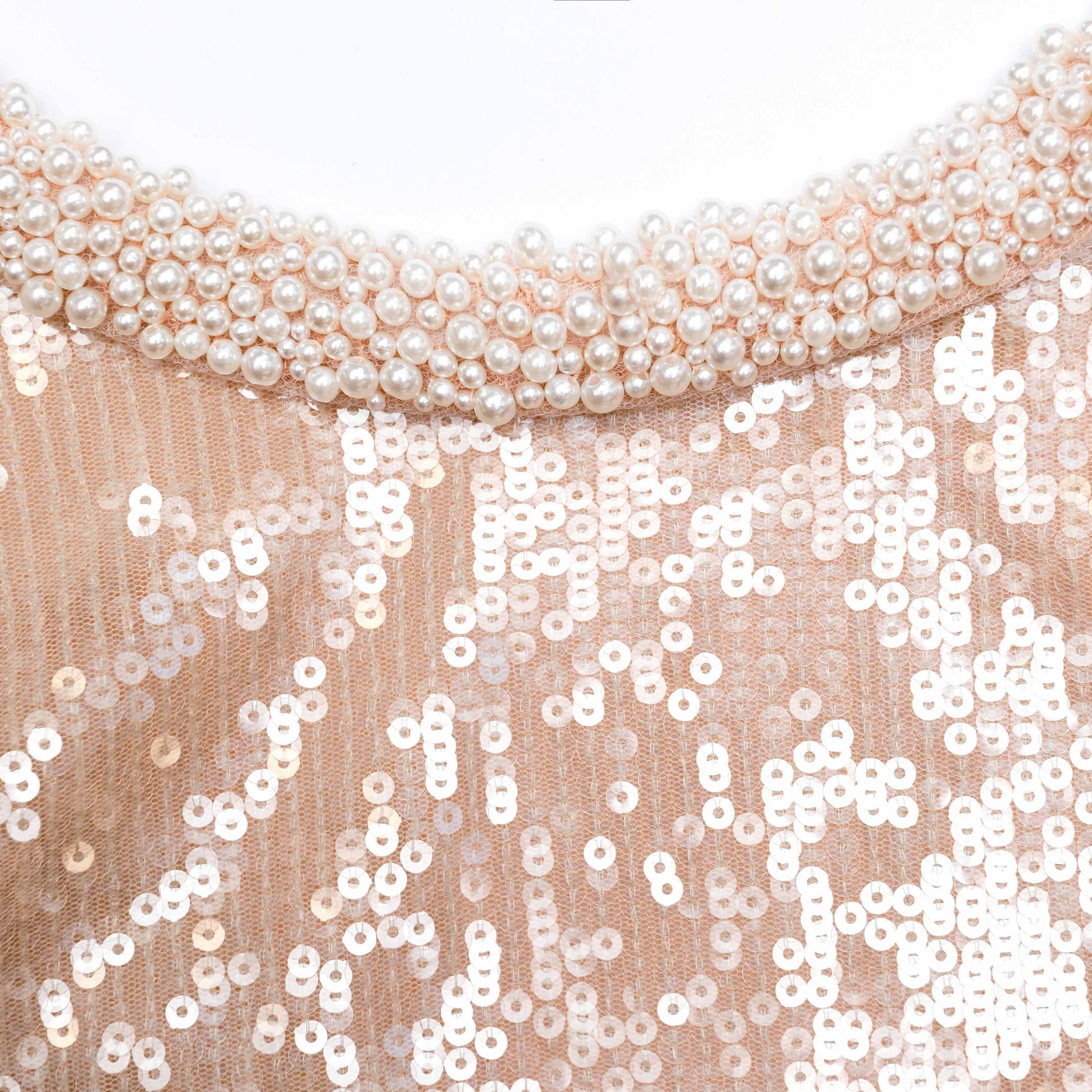 Pearl Trim Sequin Mini Dress - 5