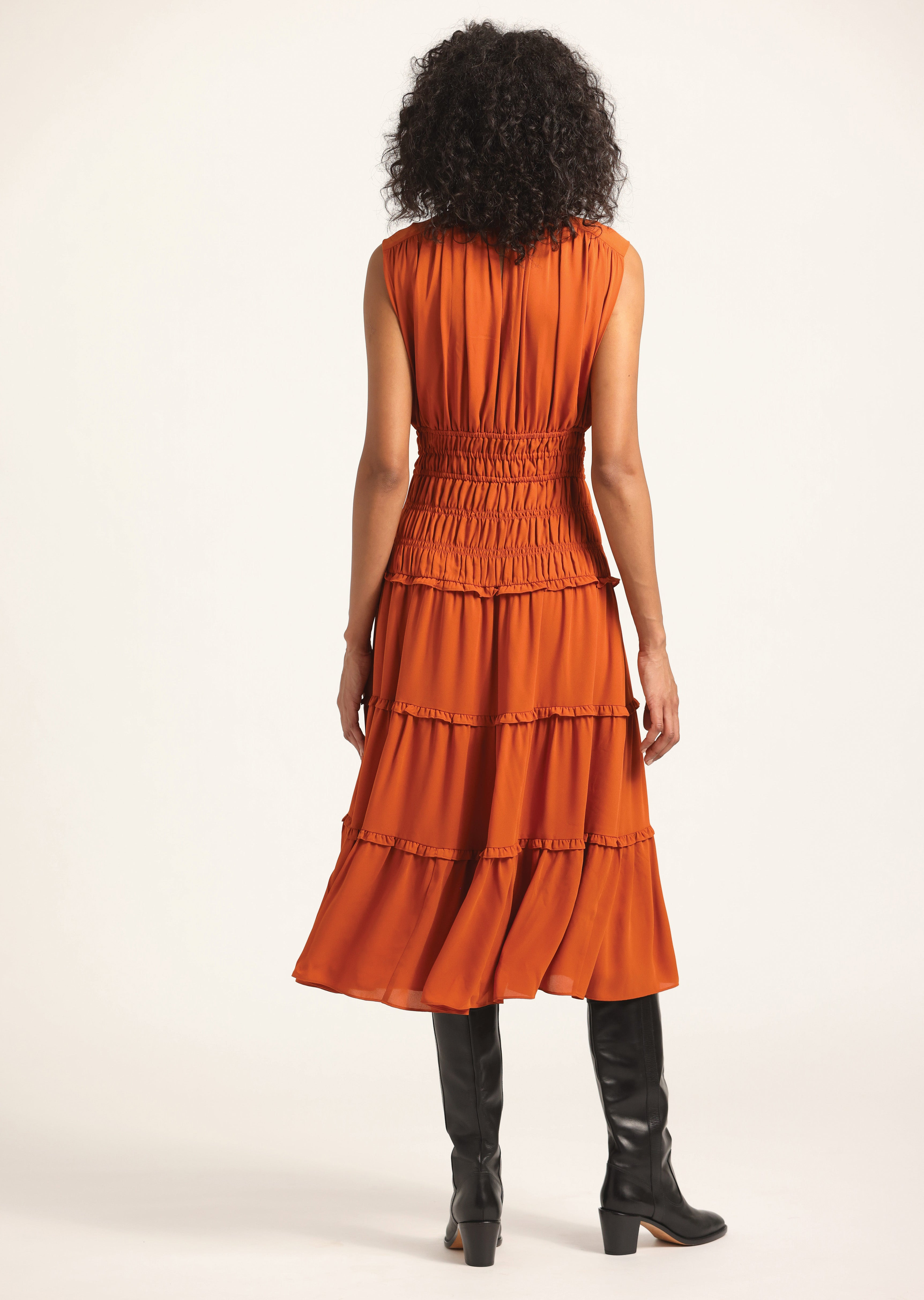 JUNIA ROUCHED MIDI DRESS - 5
