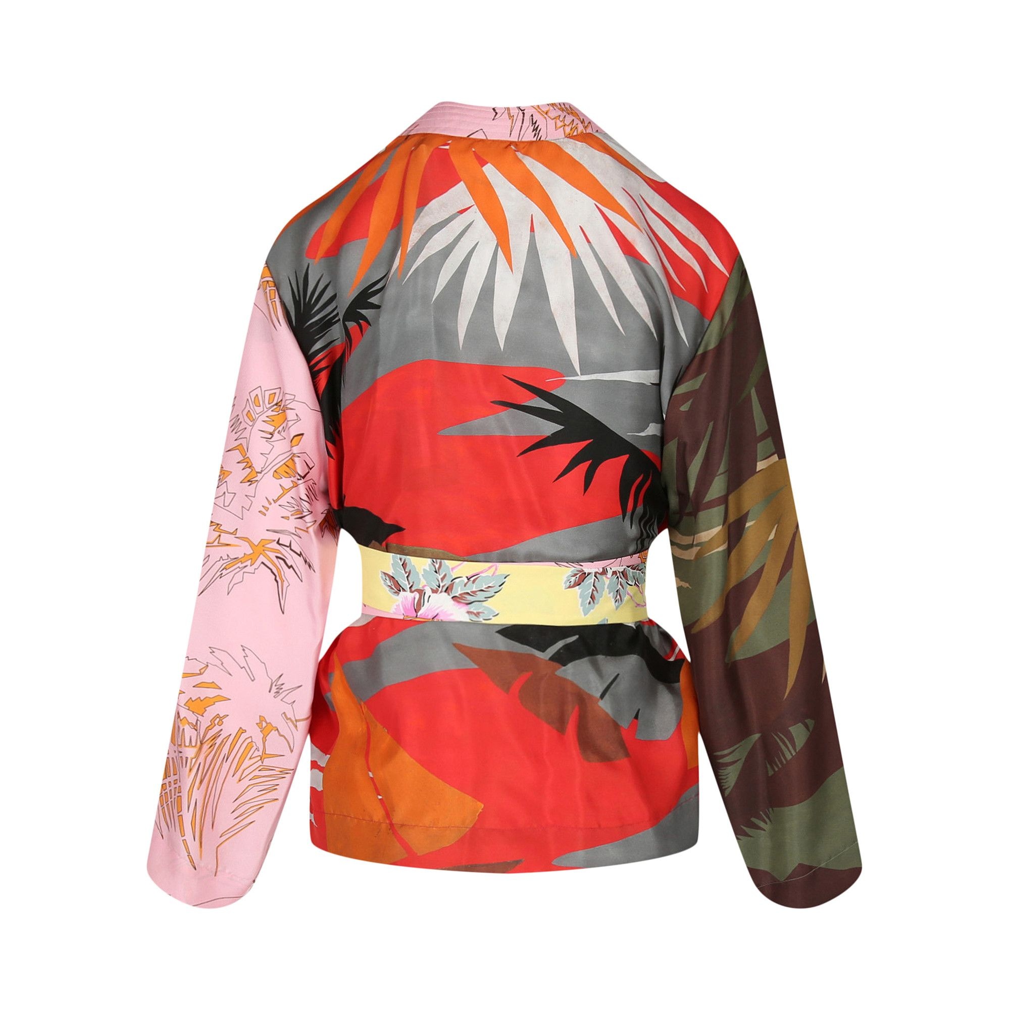 Palm Angels Mix Print Kimono Shirt 'Military/Pink' - 2