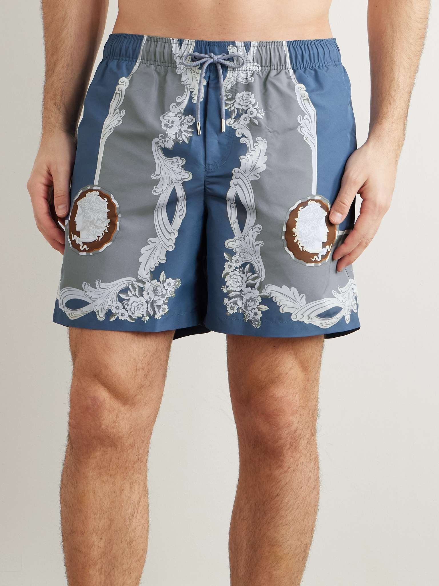 Straight-Leg Mid-Length Printed Swim Shorts - 2