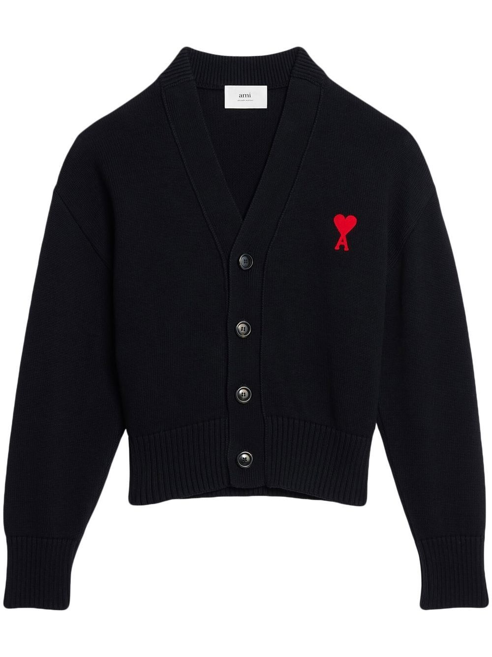 Ami de Coeur intarsia-logo cardigan - 1