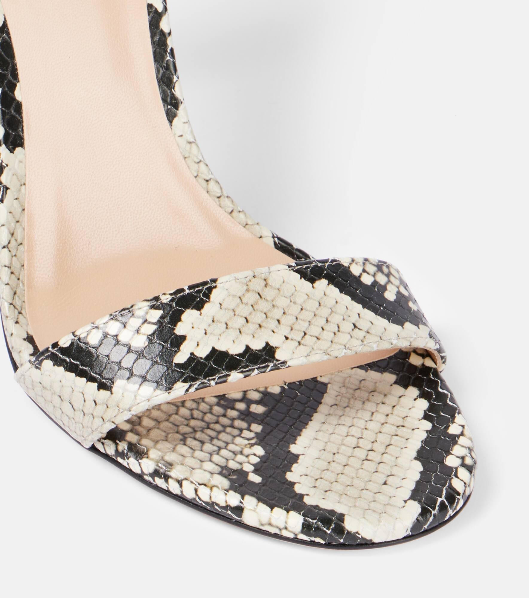 Padlock 105 snake-effect leather sandals - 5