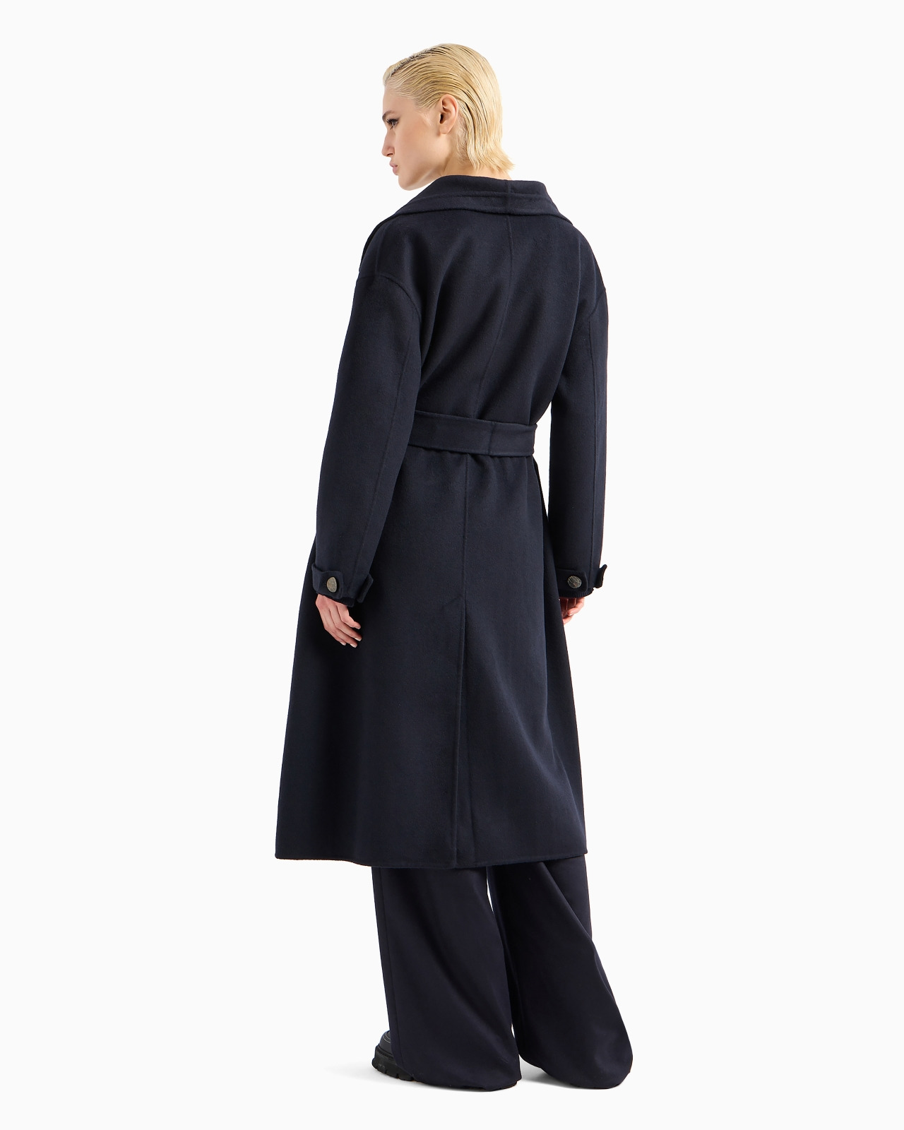 Compact double wool-blend robe coat - 3